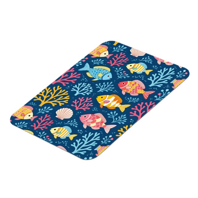 Ímã Fish and coral nautical blue (Left Side)