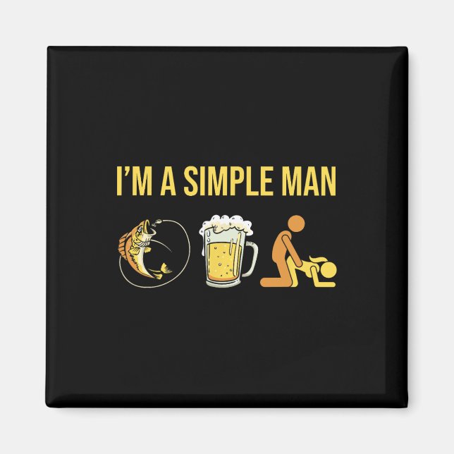 Imã Fisherman - Angler Angling Fishing Im A Simple Man (Frente)