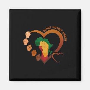 Imã Fist Black History Month Melanin Heart Power Black