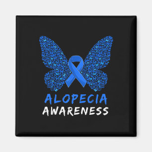 Imã Fita Azul do Mês de Conscientização da Alopecia Ar