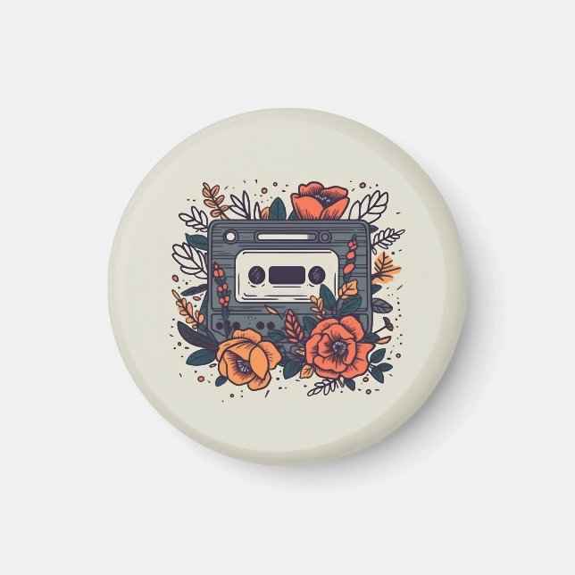 Imã Fita Cassete Floral (Frente)