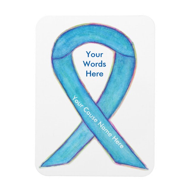 Ímã Fita de Consciência Azul - Causa Personalizada do  (Vertical)