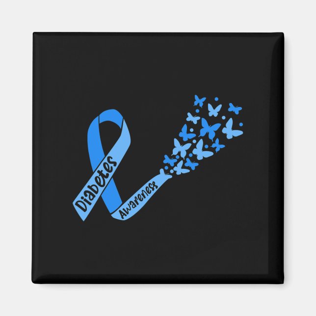 Imã Fita De Sensibilização Para A Diabetes E Borboleta (Frente)