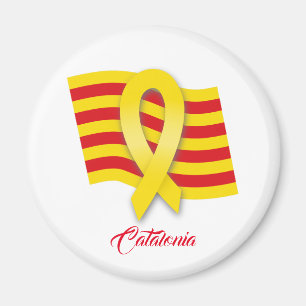 Imã fita e bandeira catalãs