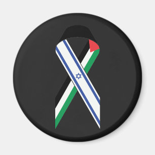 Imã fita preta da paz com bandeiras de Israel e Palest