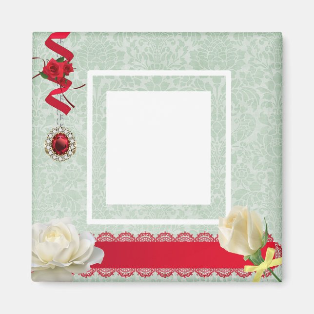 Imã Fita Vermelha Elegante Torna Seu Próprio Magneta (Frente)