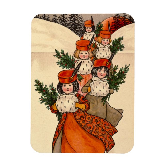 Ímã Five Girls With Furry Muffs - Florence Hardy (Vertical)