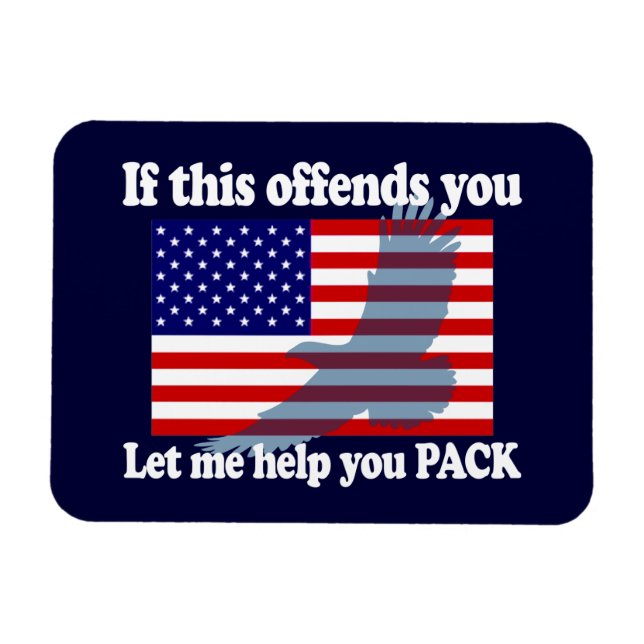 Ímã Flag & Eagle Patriot - EUA Flag (Horizontal)