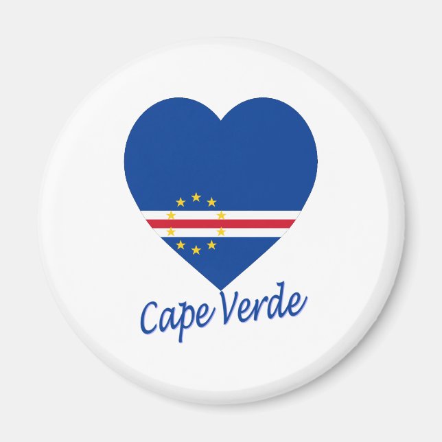 Imã Flag Heart de Cabo Verde (Frente)