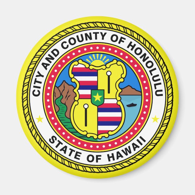 Imã Flag of Honolulu, Hawai’i Magnet (Frente)