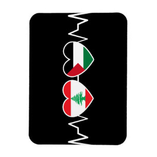 Ímã Flags de Unidade Palestina Libanesa Batida.