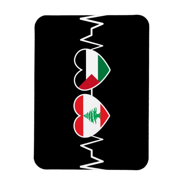 Ímã Flags de Unidade Palestina Libanesa Batida. (Vertical)