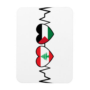Ímã Flags de Unidade Palestina Libanesa Batida.