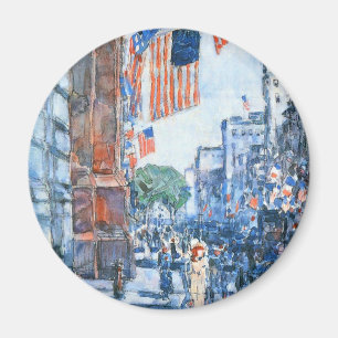 Imã Flags Fifth Avenue de Childe Hassam, Arte Antigo