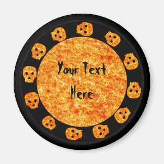 Imã Flame Orange Skull Magnets