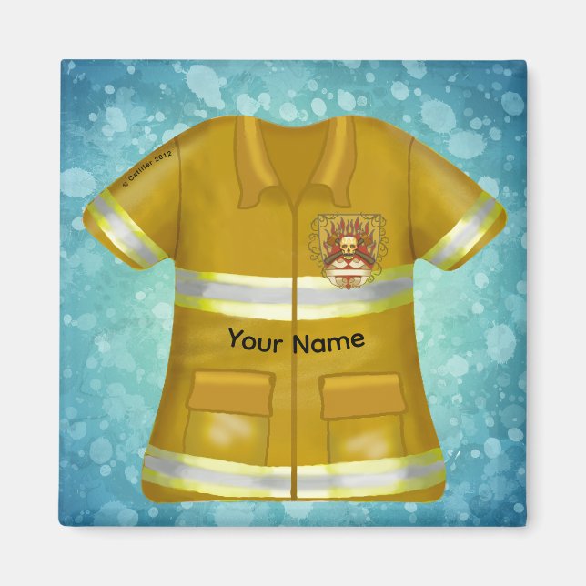 Imã Flames Shield Firefighter (Frente)