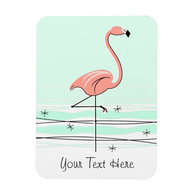 Ímã Flamingo Aqua Texto Magnético flexível (Vertical)
