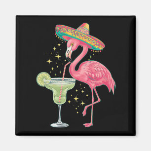 Imã Flamingo Bebendo Margarita Poncho Mexicano Diverti