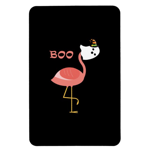 Ímã Flamingo Boo Ghost Funny Flamingo | Animais Cujos (Vertical)