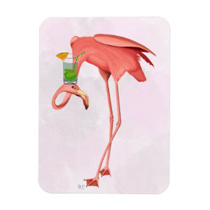 Ímã Flamingo com coquetel