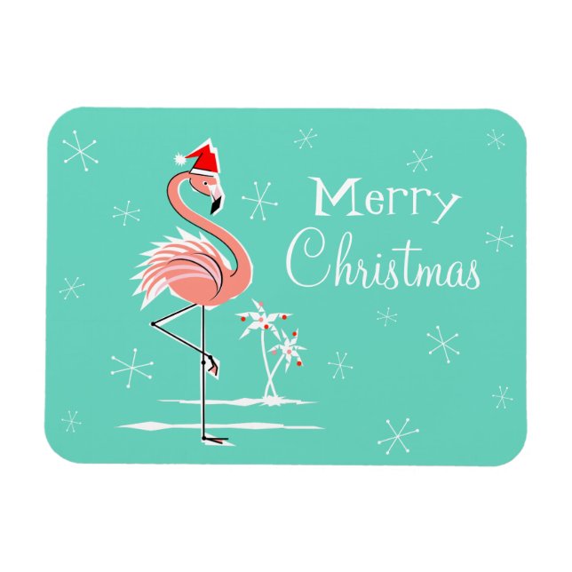 Ímã Flamingo de Natal Merry Magnífico flexível (Horizontal)