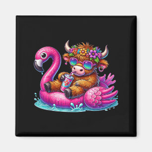 Imã Flamingo de Vaca das Terras Altas Flutua Verão Hav