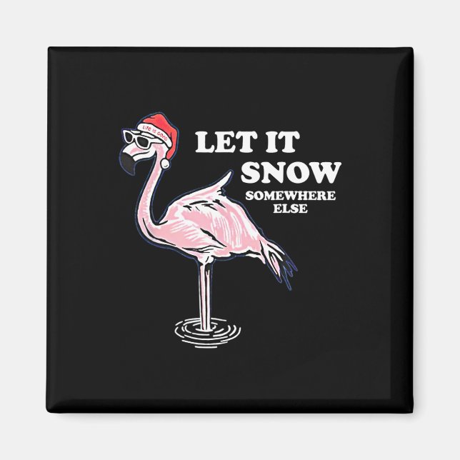 Imã Flamingo Deixou Neve Em Outro Lugar No Natal (Frente)