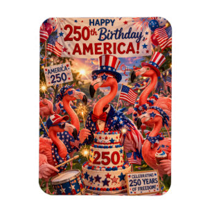 Ímã Flamingo Feliz 250º Aniversário América 4 de Julho