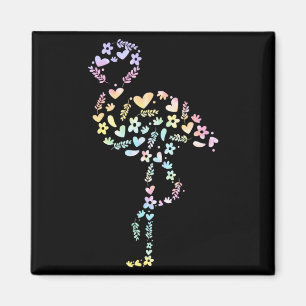 Imã Flamingo Floral Tie Dye Fofa Amante de Animais Mul