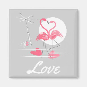 Imã Flamingo Love Magnet Square