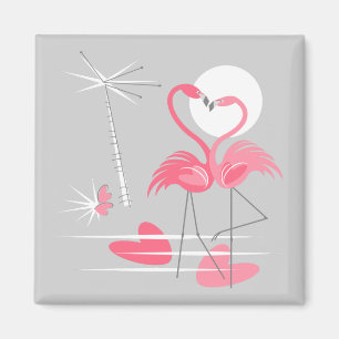 Imã Flamingo Love Magnet Square