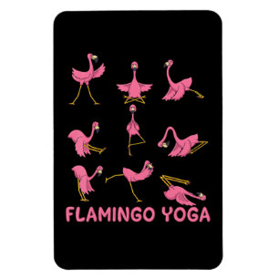 Ímã Flamingo Meditação Flamingo Yoga Pose