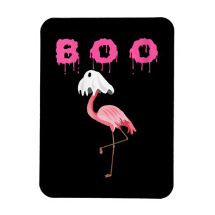 Ímã Flamingo   Mulheres Flamingo Boo Ghost Halloween