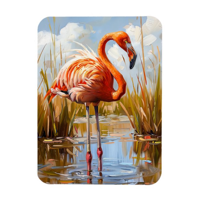 Ímã Flamingo na Natureza (Vertical)