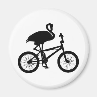 Imã Flamingo na Silhueta Bicicleta
