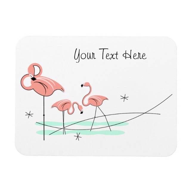 Ímã Flamingo Ocean Trio Texto íman flexível (Horizontal)