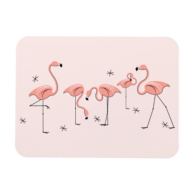 Ímã Flamingo Pink Group flexível (Horizontal)