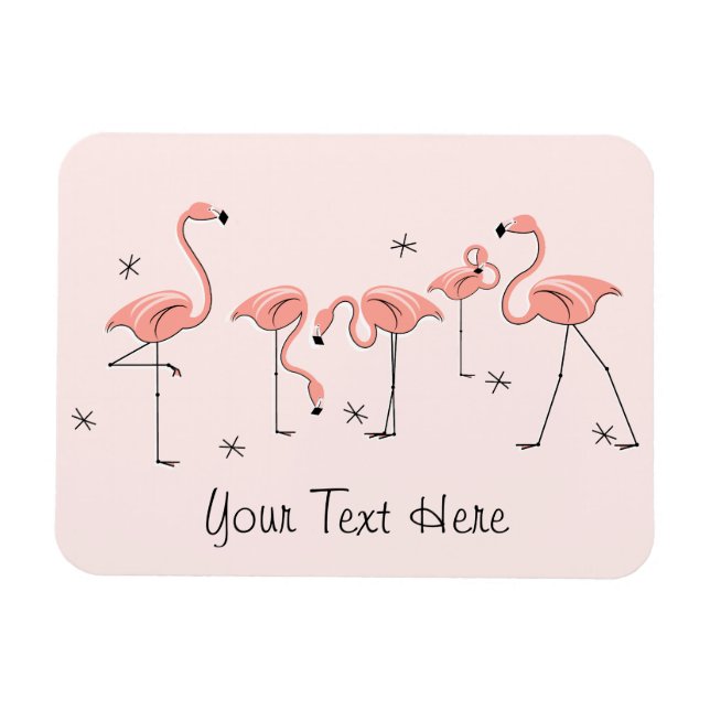 Ímã Flamingo Pink Group Texto íman flexível (Horizontal)