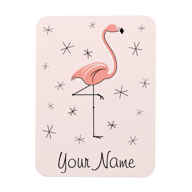 Ímã Flamingo Pink Name Magnet flexível (Vertical)