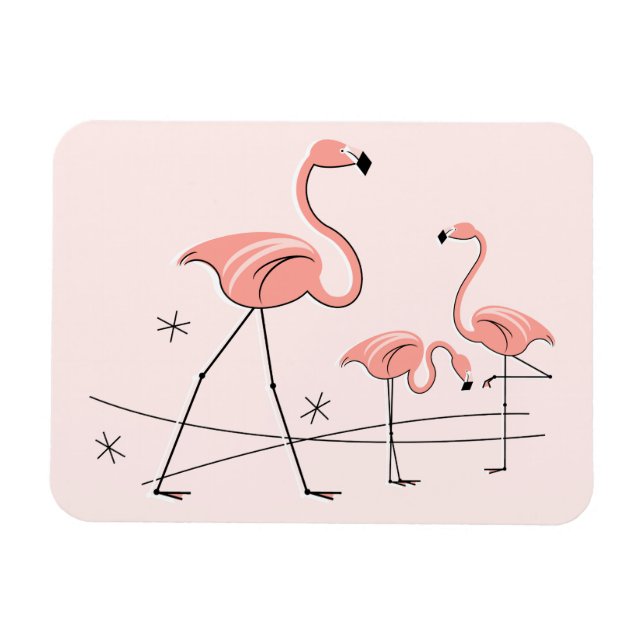 Ímã Flamingo Pink Trio 2 íman flexível (Horizontal)