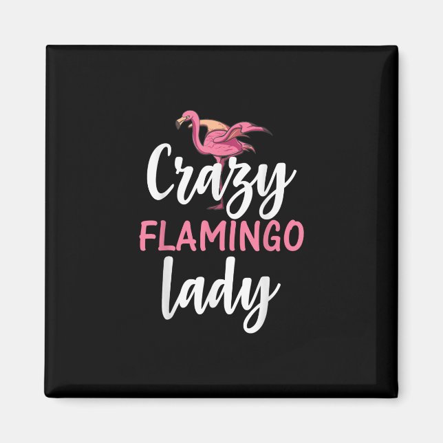 Imã Flamingo - Presentes de Lady Flamingo Loucos (Frente)