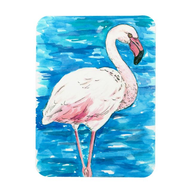 Ímã flamingo rosa (Vertical)