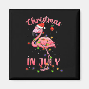 Imã Flamingo Rosa Com Chapéu De Papai Noel Natal Em Ju
