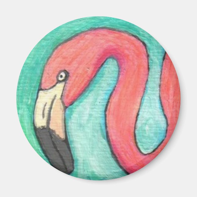 Imã Flamingo rosa - ímã (Frente)