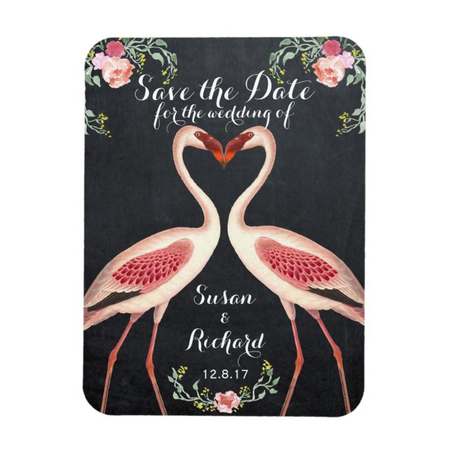Ímã Flamingo salve o quadro de data (Vertical)