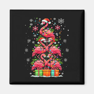 Imã Flamingo Santa Hat Xmas Luz A Árvore De Natal Anim