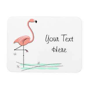 Ímã Flamingo Side Text Magnet flexível
