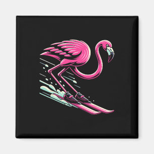 Imã Flamingo Skiing Ski Lover Skier Para Homens Mulher