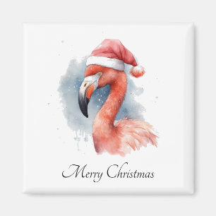 Imã Flamingo Snowbird do Papai Noel, personalizado