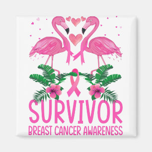 Imã Flamingo Survivor Cancer de Sensibilização para
